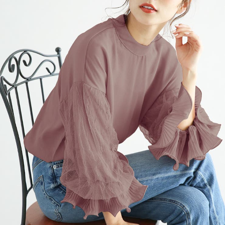 レーススリーブトップス ブラウス レース | Amulet | 詳細画像6 