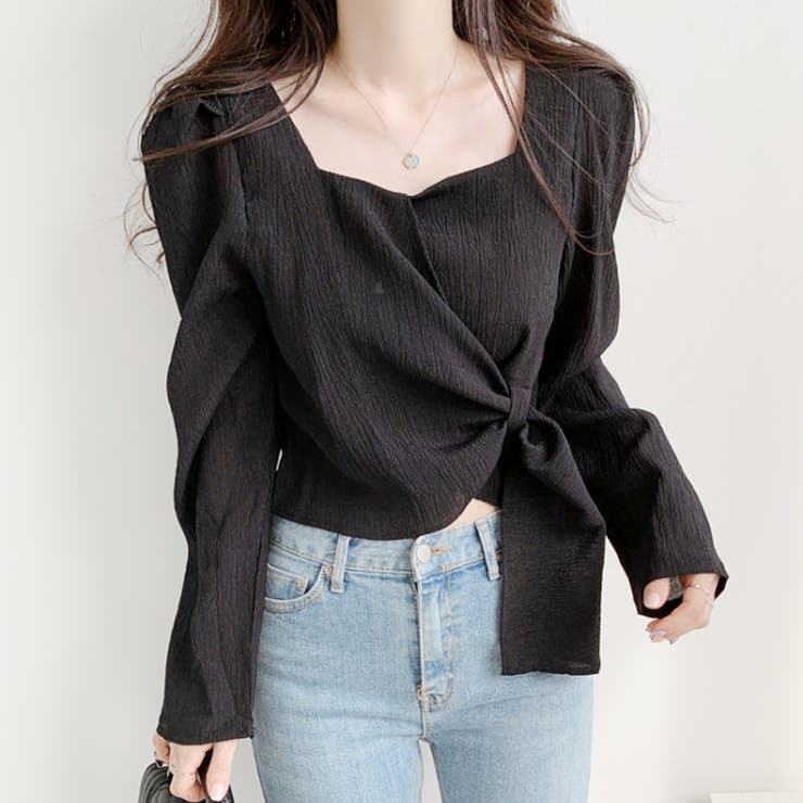 ワッシャーリボンブラウス 長袖 ブラウス | Amulet | 詳細画像4 