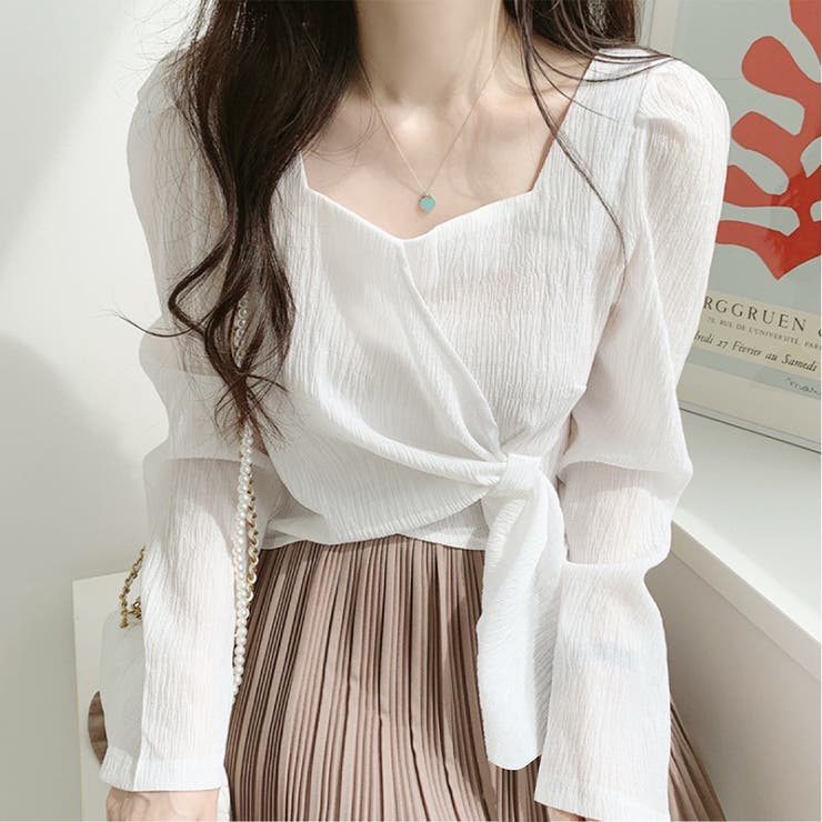 ワッシャーリボンブラウス 長袖 ブラウス | Amulet | 詳細画像6 