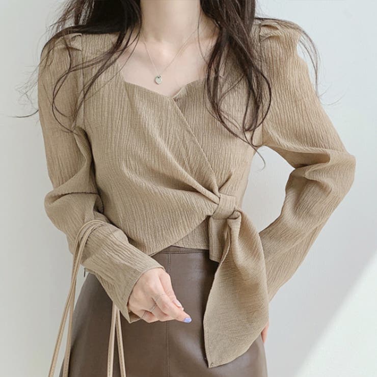 ワッシャーリボンブラウス 長袖 ブラウス | Amulet | 詳細画像8 