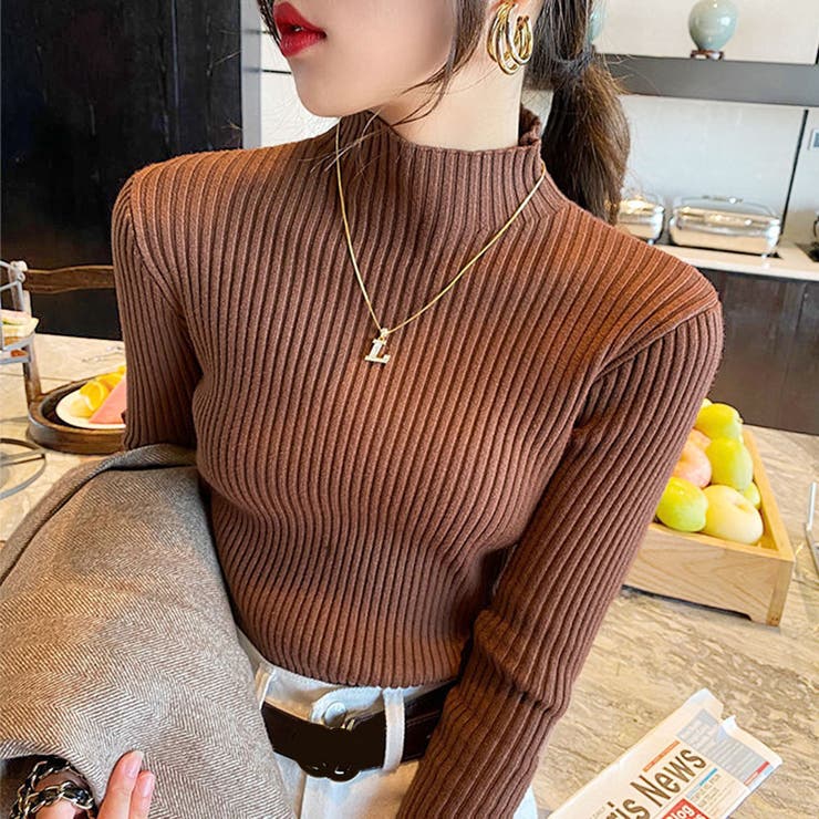 ハイネックリブニット 長袖 レディース | Amulet | 詳細画像4 