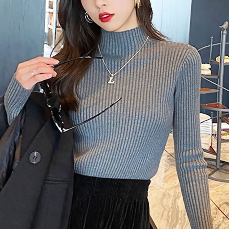 ハイネックリブニット 長袖 レディース | Amulet | 詳細画像9 