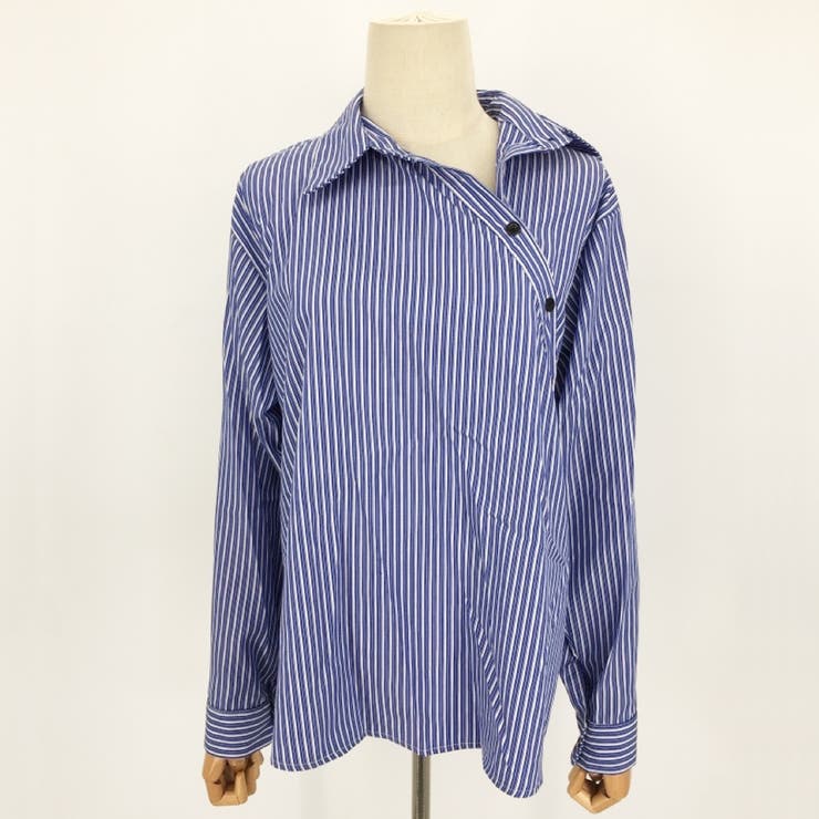 アシンメトリーストライプブラウス 長袖 レディース | Amulet | 詳細画像12 