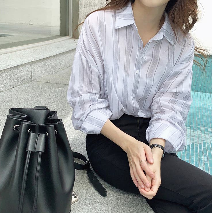 ストライプシャツ ブラウス ストライプ柄 | Amulet | 詳細画像4 