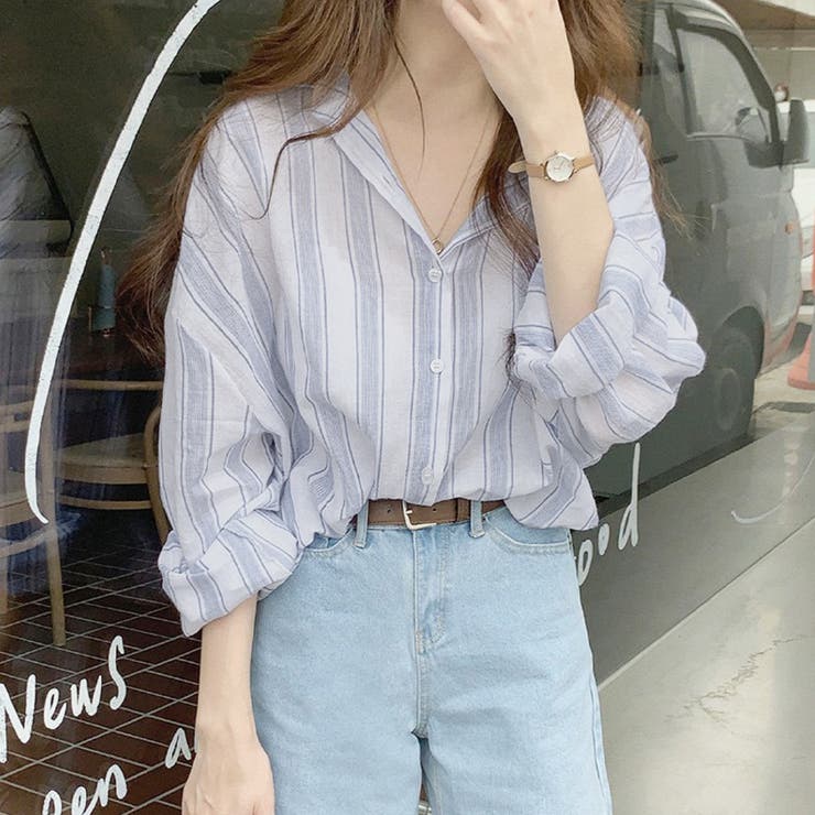 ストライプシャツ ブラウス ストライプ柄 | Amulet | 詳細画像8 