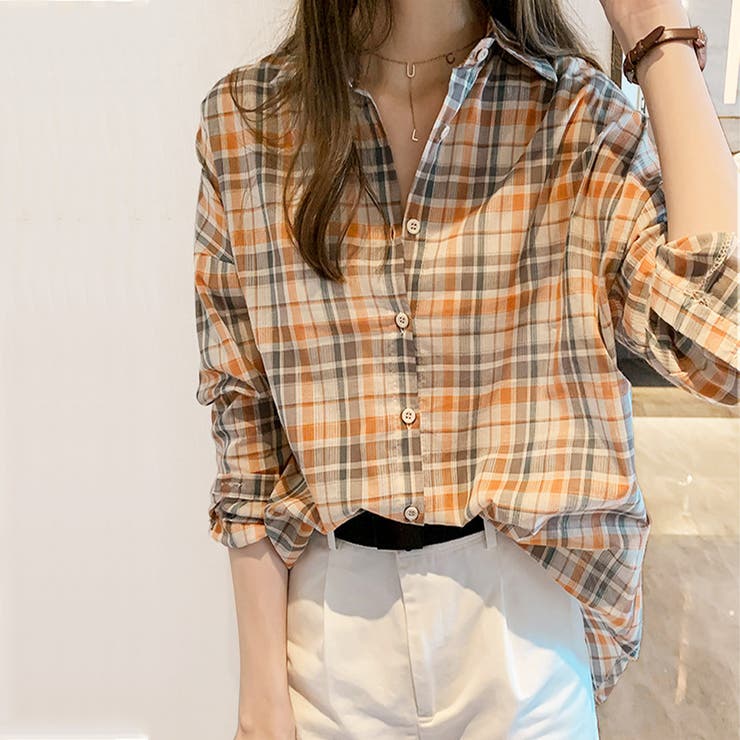 長袖チェックシャツ トップス 長袖 | Amulet | 詳細画像8 