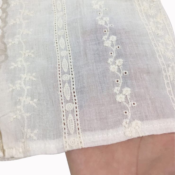 刺繍ブラウストップス 長袖 Vネック | Amulet | 詳細画像15 
