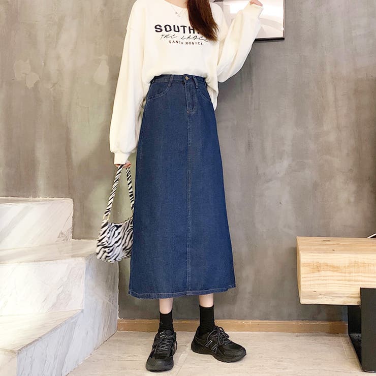 バックスリットデニム風スカート タイトスカート レディース | Amulet | 詳細画像3 