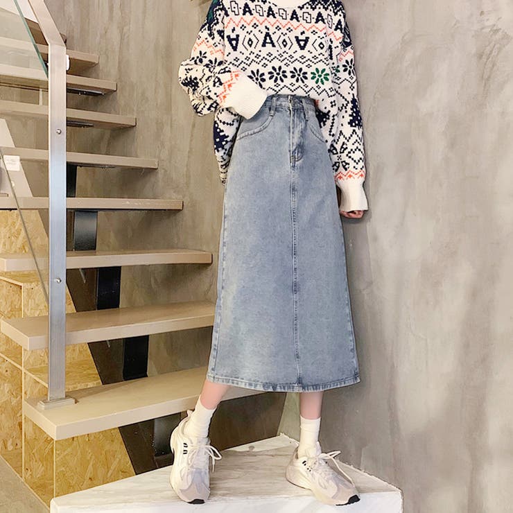 バックスリットデニム風スカート タイトスカート レディース | Amulet | 詳細画像4 