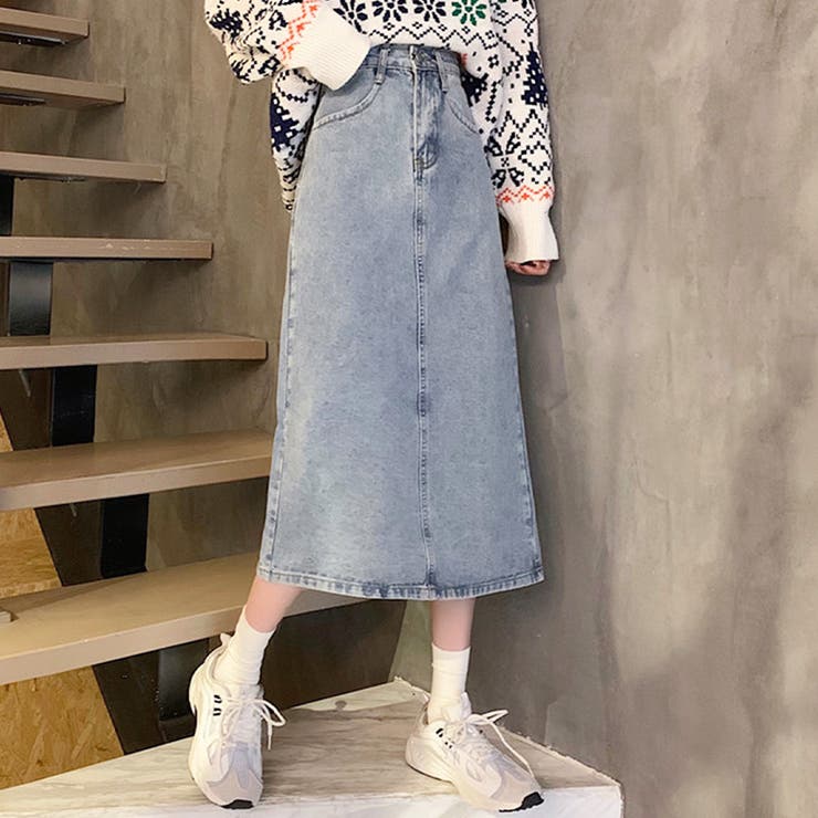 バックスリットデニム風スカート タイトスカート レディース | Amulet | 詳細画像9 