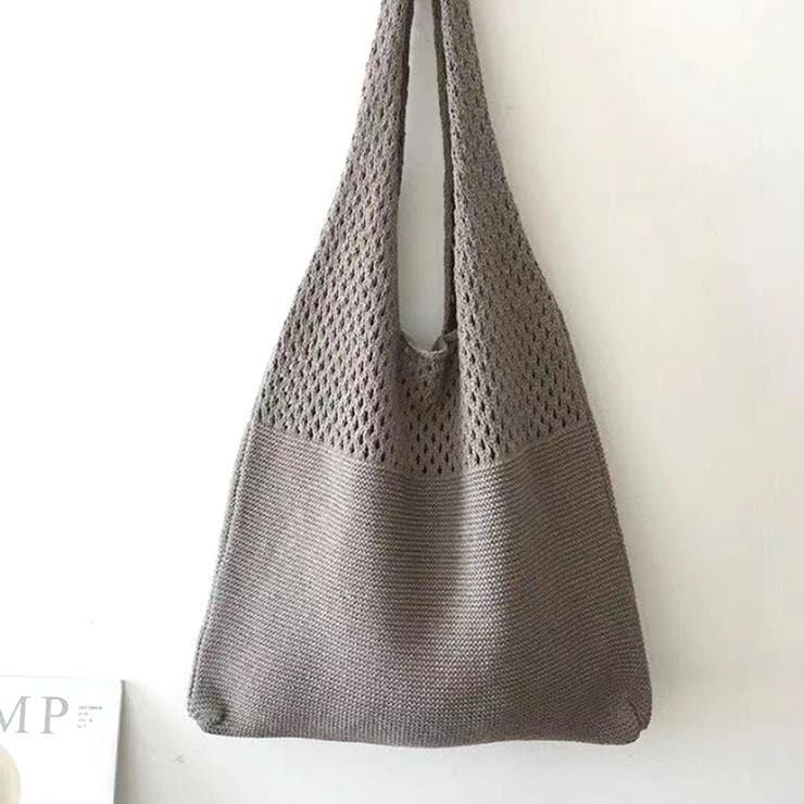 ダークグレー | ニットトートバック レディース マチなし | Amulet