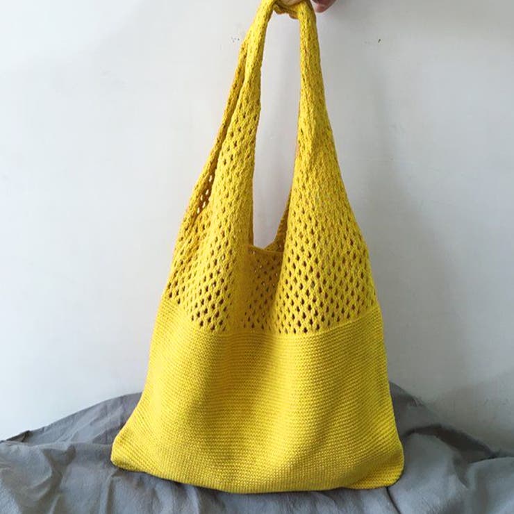 マスタード | ニットトートバック レディース マチなし | Amulet