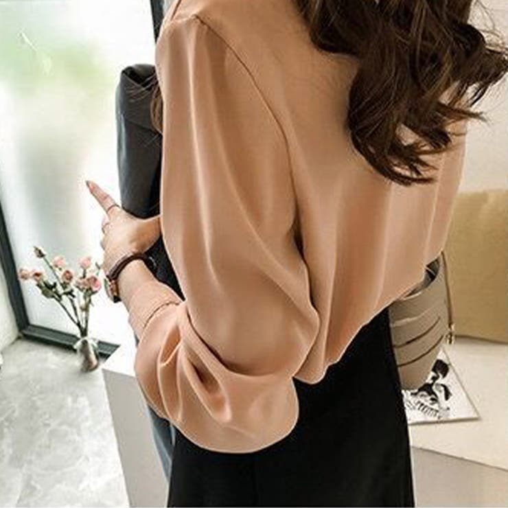 スキッパーブラウス レディース 長袖 無地 プルオン 通勤 シンプル きれい目 | Amulet | 詳細画像12 