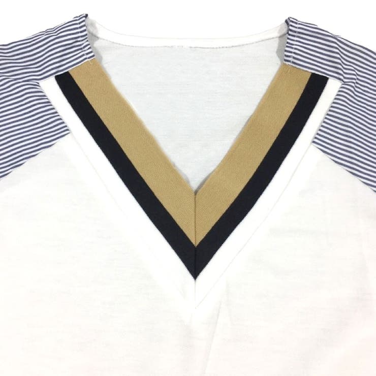 Vネックドッキングブラウス レディース 長袖 | Amulet | 詳細画像12 