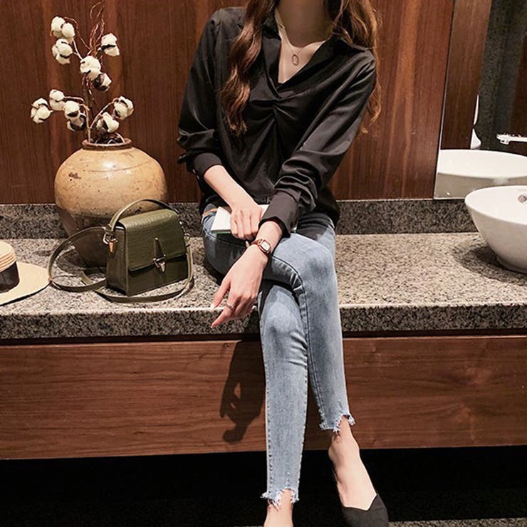 ツイストスキッパーブラウス レディース 長袖 | Amulet | 詳細画像4 