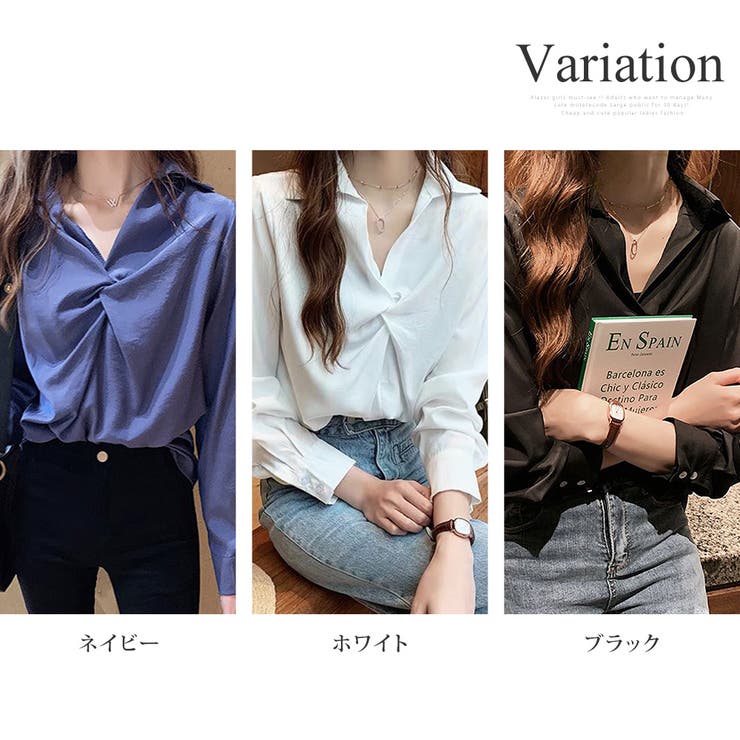 ツイストスキッパーブラウス レディース 長袖 | Amulet | 詳細画像5 