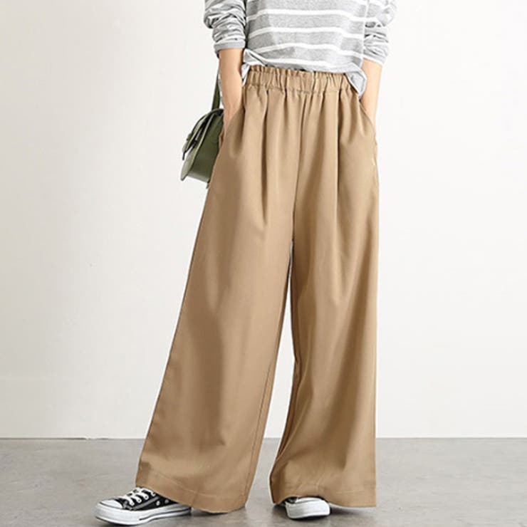 ベージュ | リラックスワイドパンツ レディース ボトムス | Amulet