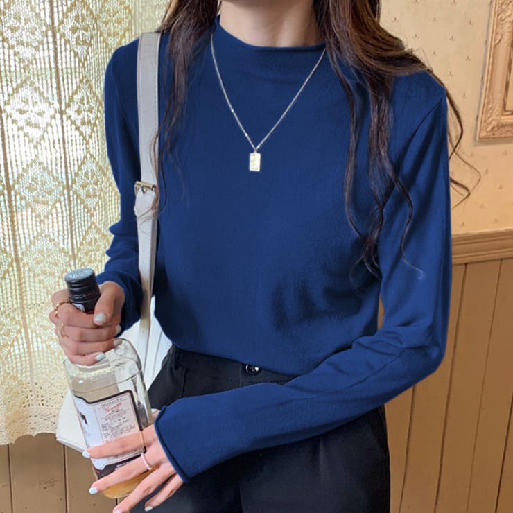 ブルー | ハイネックプルオーバー レディース トップス | Amulet