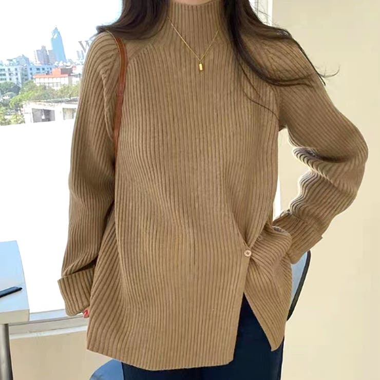 スリット入りハイネックニット レディース トップス | Amulet | 詳細画像11 