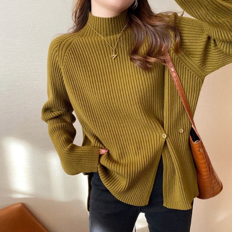 スリット入りハイネックニット レディース トップス | Amulet | 詳細画像14 