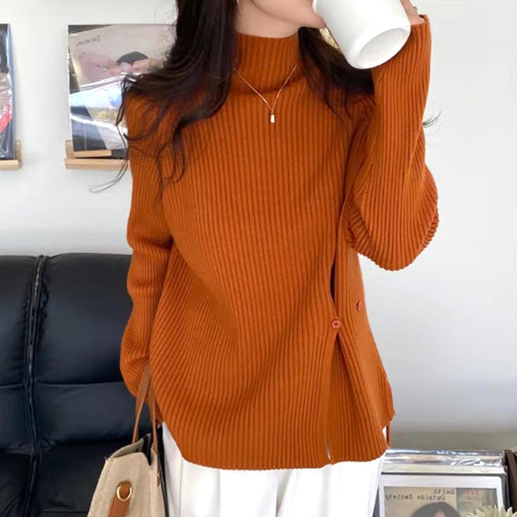 スリット入りハイネックニット レディース トップス | Amulet | 詳細画像2 