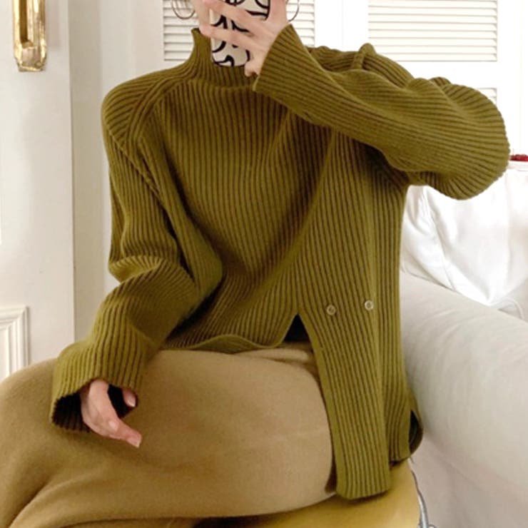 スリット入りハイネックニット レディース トップス | Amulet | 詳細画像4 