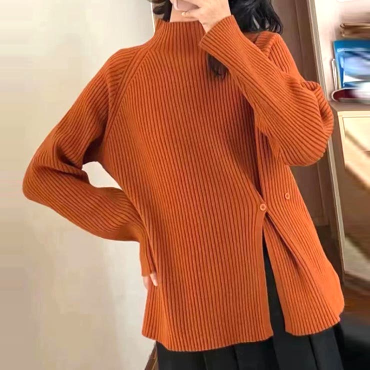 スリット入りハイネックニット レディース トップス | Amulet | 詳細画像8 