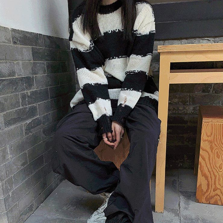 ダメージ加工ニット レディース トップス | Amulet | 詳細画像4 