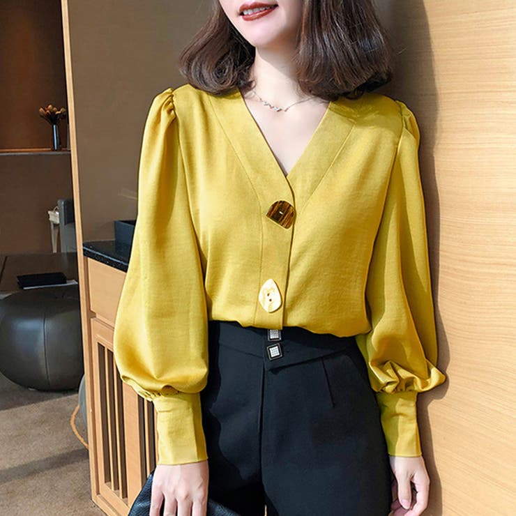 フェイクボタン付きブラウス レディース トップス | Amulet | 詳細画像3 