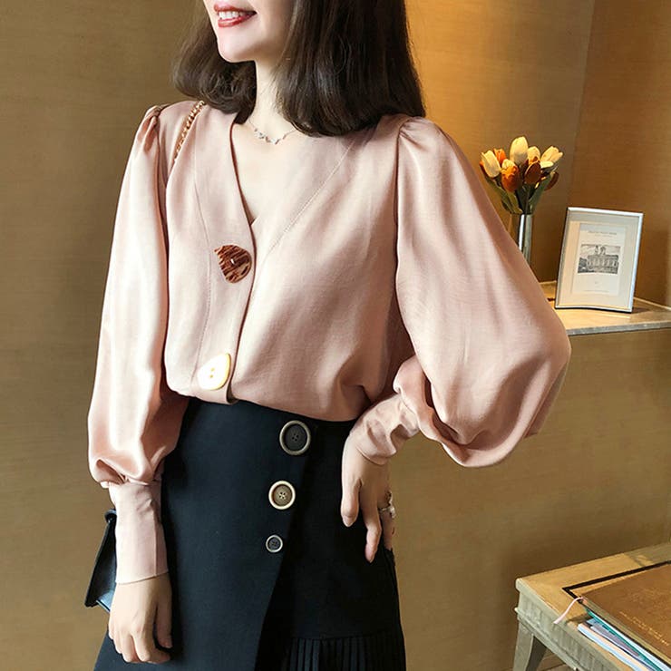 フェイクボタン付きブラウス レディース トップス | Amulet | 詳細画像8 