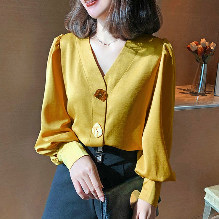 フェイクボタン付きブラウス レディース トップス | Amulet | 詳細画像9 