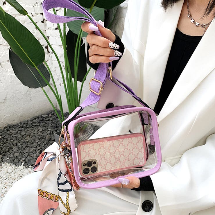 スカーフ付きクリアバッグ レディース かばん | Amulet | 詳細画像4 