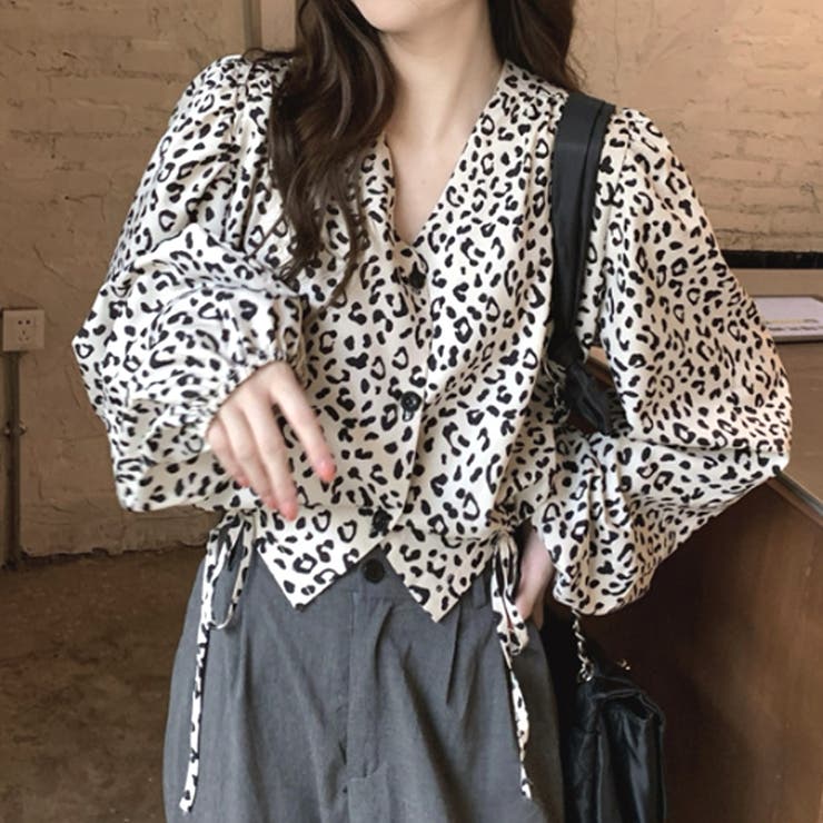 レオパード柄ブラウス レディース ショート丈トップス | Amulet | 詳細画像11 