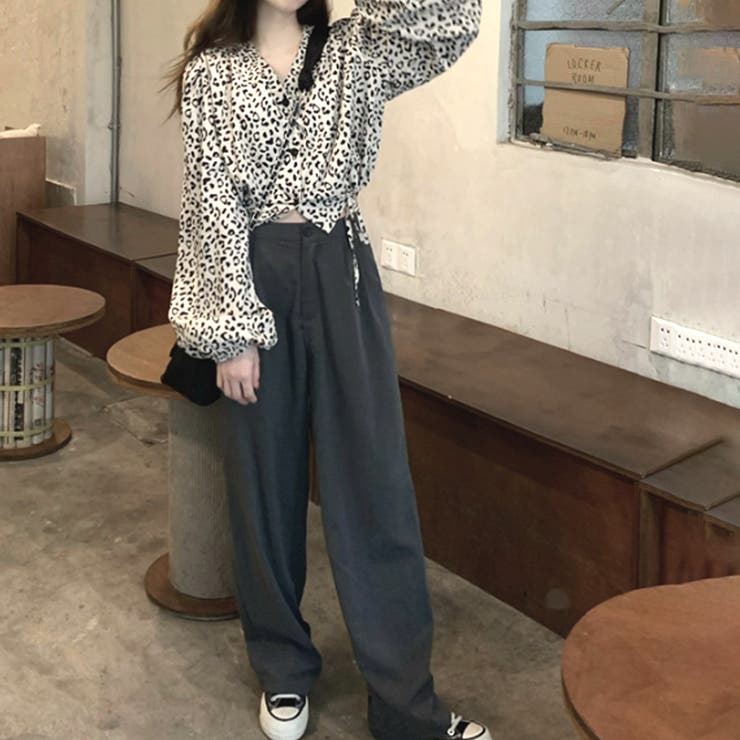 レオパード柄ブラウス レディース ショート丈トップス | Amulet | 詳細画像3 