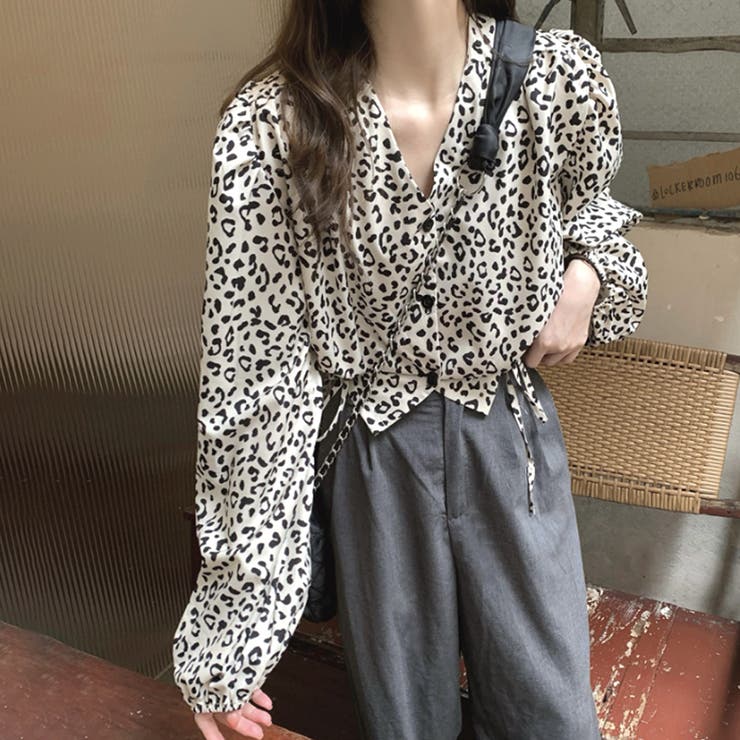 レオパード柄ブラウス レディース ショート丈トップス | Amulet | 詳細画像8 