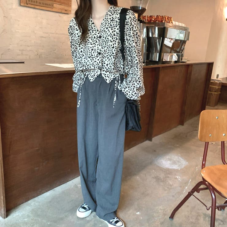 レオパード柄ブラウス レディース ショート丈トップス | Amulet | 詳細画像9 