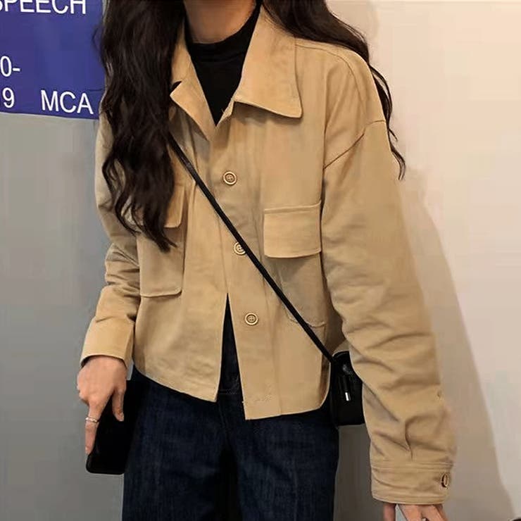 ベージュ | ショート丈ジャケット レディース アウター | Amulet