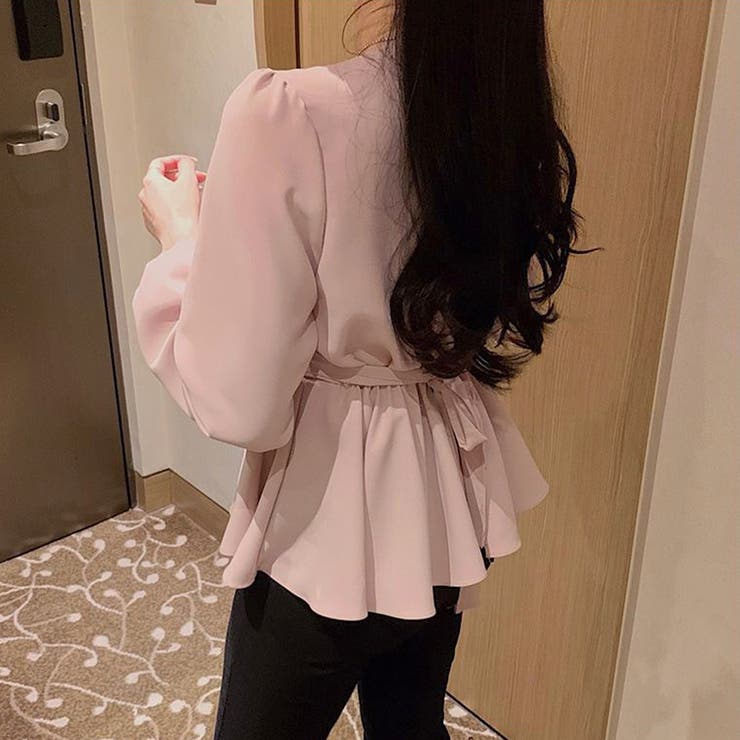 バックリボンVネックブラウス シャツ レディース | Amulet | 詳細画像11 