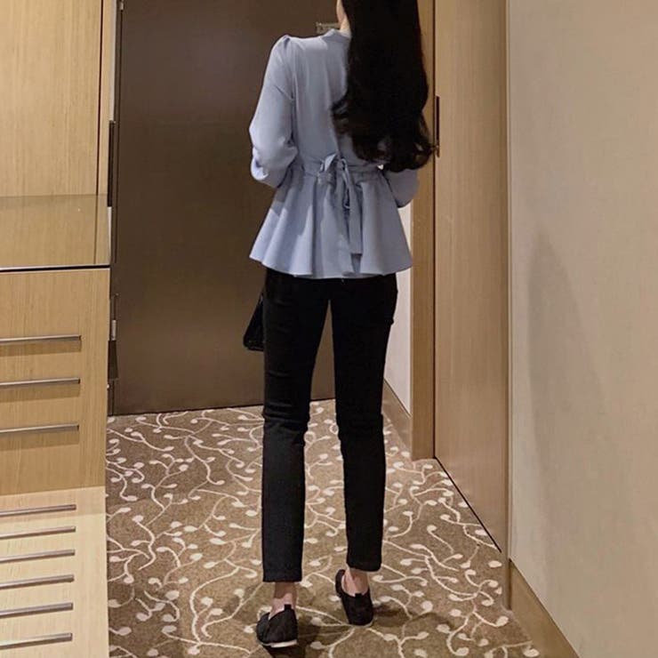 バックリボンVネックブラウス シャツ レディース | Amulet | 詳細画像12 