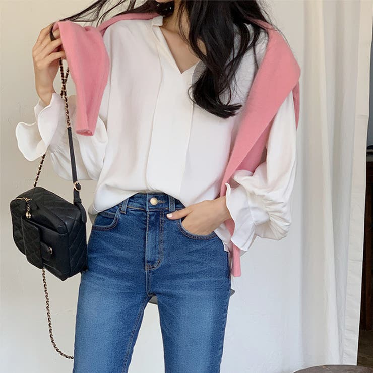 スリット入りVネックブラウス レディース トップス | Amulet | 詳細画像4 