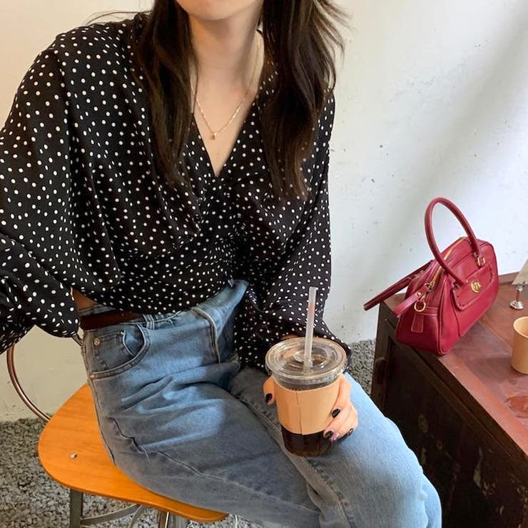 ドット柄バックリボンブラウス レディース トップス | Amulet | 詳細画像12 