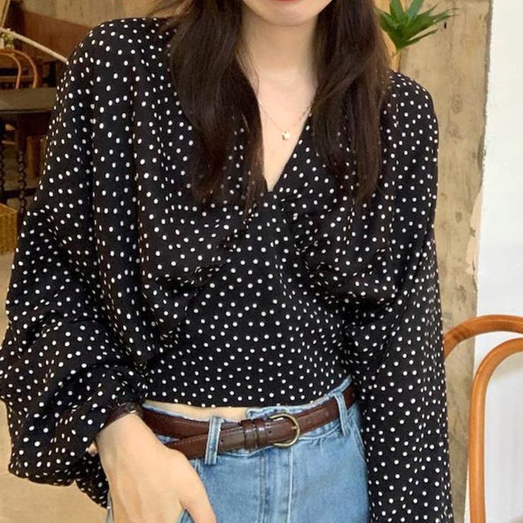 ドット柄バックリボンブラウス レディース トップス | Amulet | 詳細画像13 