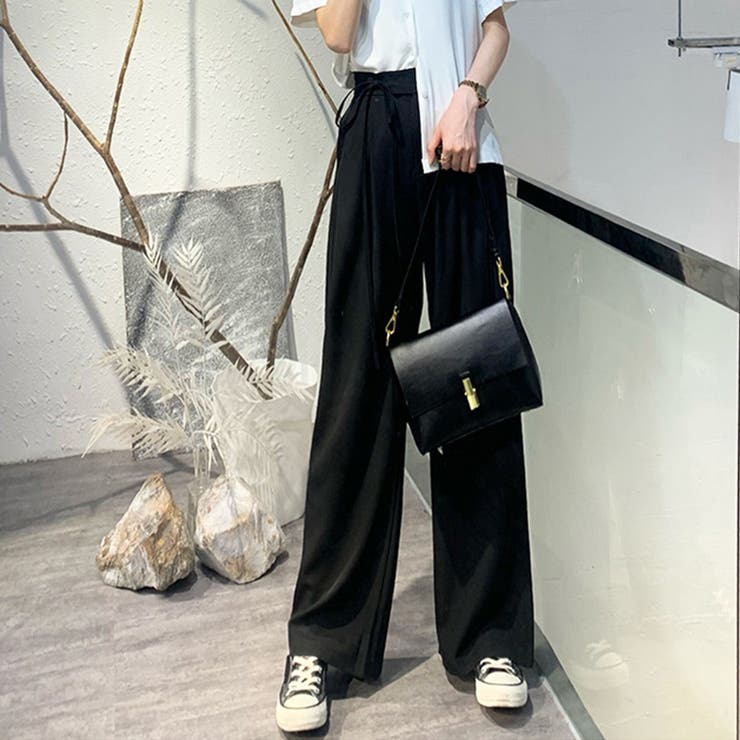 サイドリボンワイドパンツ レディース ボトムス | Amulet | 詳細画像2 