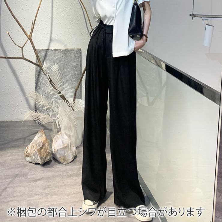 サイドリボンワイドパンツ レディース ボトムス | Amulet | 詳細画像9 
