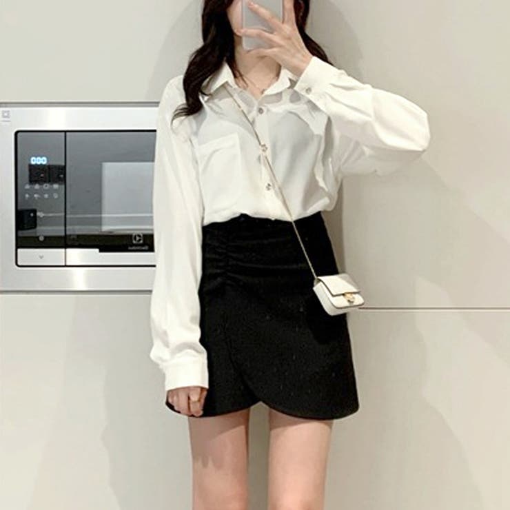 長袖シンプルシャツ ブラウス レディース | Amulet | 詳細画像9 