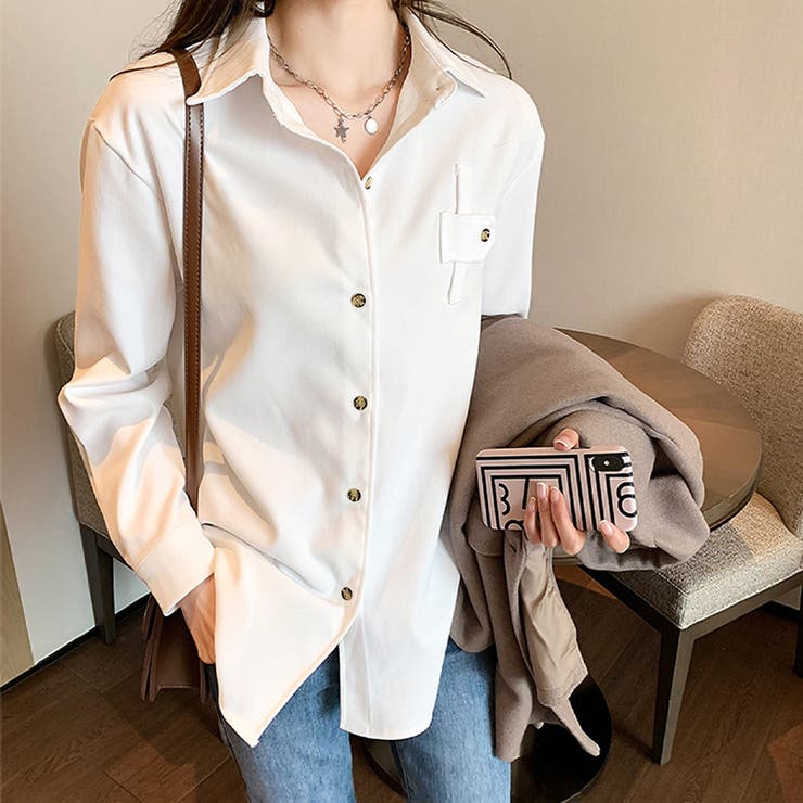 オーバーサイズシンプルシャツ レディース トップス | Amulet | 詳細画像8 