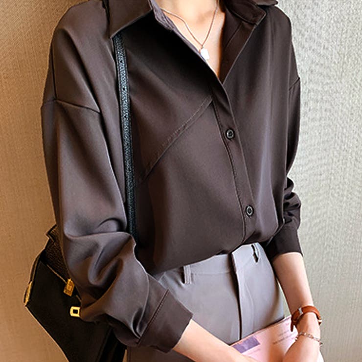 オーバーサイズシンプルシャツ ブラウス レディース | Amulet | 詳細画像10 