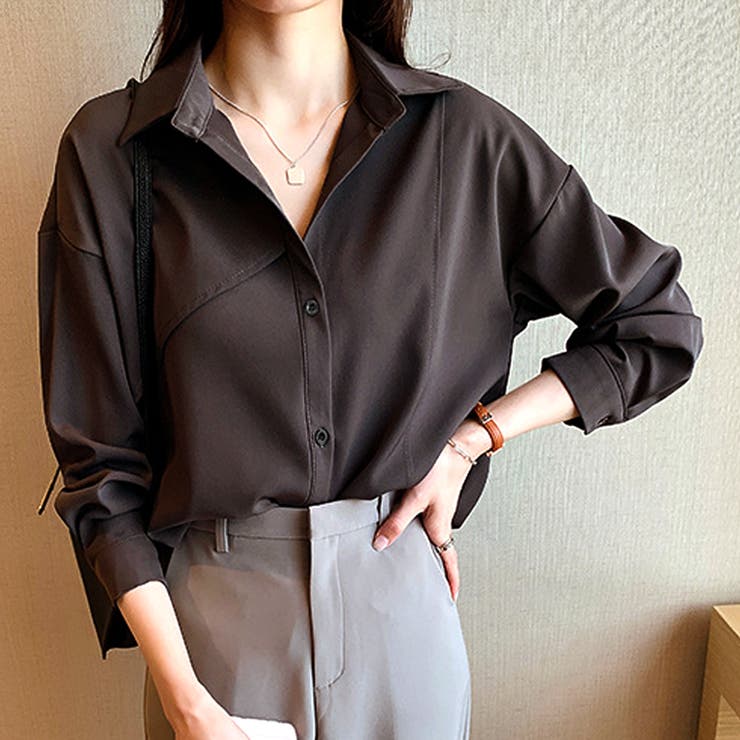 オーバーサイズシンプルシャツ ブラウス レディース | Amulet | 詳細画像4 