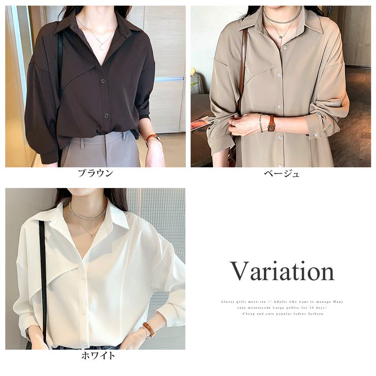 オーバーサイズシンプルシャツ ブラウス レディース | Amulet | 詳細画像5 