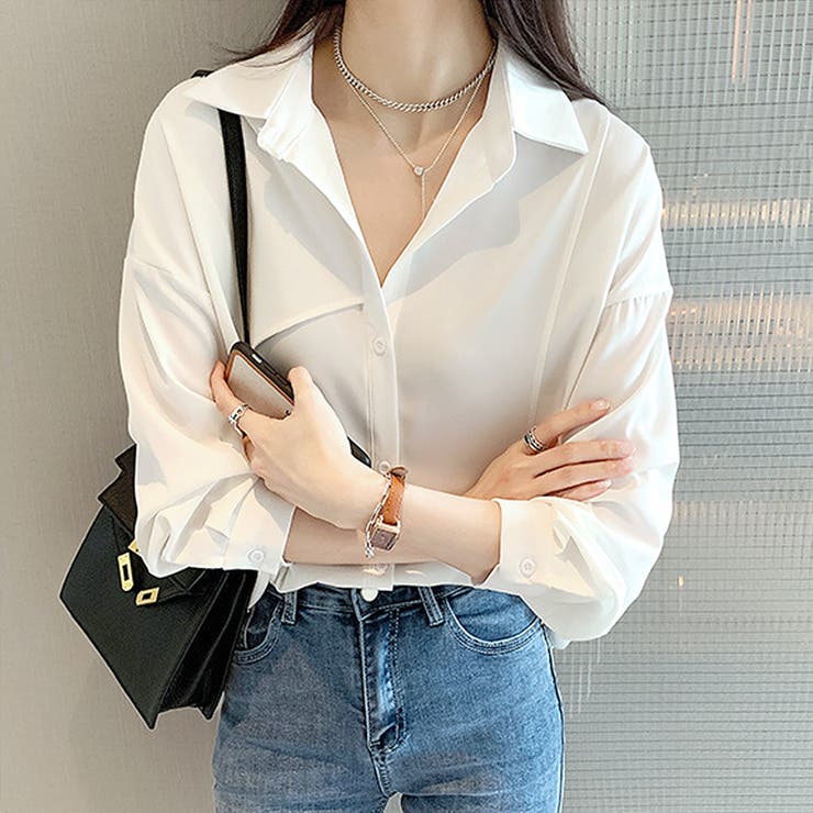 オーバーサイズシンプルシャツ ブラウス レディース | Amulet | 詳細画像8 